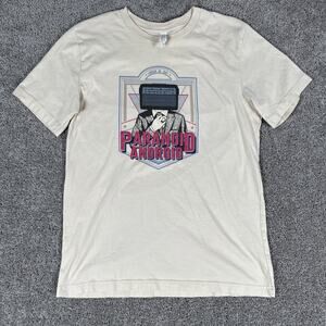 Radiohead Shirt Women’s L Beige Paranoid Android T-Shirt Alternative Rock 90’s